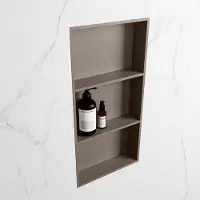 Mondiaz easy nis 59,5x29,5 cm in solid surface kleur smoke | smoke. 3 vakken geschikt voor in- of opbouw