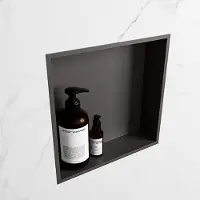 Mondiaz EASY Nis 29,5x29,5cm in solid surface kleur DarkGrey | DarkGrey. 1 vak geschikt voor in- of opbouw