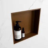Mondiaz easy nis 29,5x29,5 cm in solid surface kleur rust | rust. 1 vak geschikt voor in- of opbouw