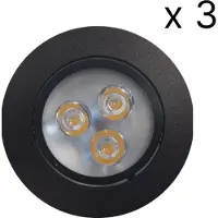 Sanimex NJOY verlichtingsset met 3 LED spots 85mm 3W zwart