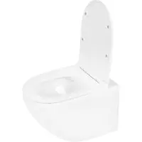 Differnz Wandtoilet met pk uitgang rimless inclusief toiletbril glans wit
