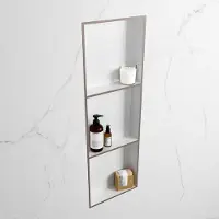 Mondiaz easy nis 89,5x29,5 cm in solid surface kleur smoke | talc. 3 vakken geschikt voor in- of opbouw