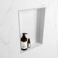 Mondiaz easy nis 44,5x29,5 cm in solid surface kleur greey | talc. 1 vak geschikt voor in- of opbouw
