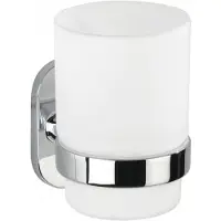 Wenko tandenborstelhouder Uno Puerto Rico 10 cm zink/glas wit