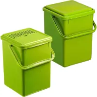 Rotho organische compostbak 4,5 liter limoengroen | Composter voor meer duurzaamheid in het huishouden