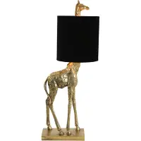 Light & Living Tafellamp 28x20x68 cm GIRAFFE antiek brons+velvet zwart