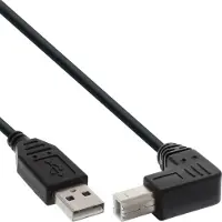 Pro USB A naar USB B kabel | 2 meter | USB 2.0 (100% koper, Haaks)