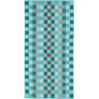 Cawö Handdoek Cawö Unique Karo Turquoise (3-delig)
