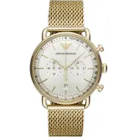 Giorgio Armani AR11315 Heren Chronograaf Horloge - Gouden RVS