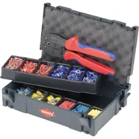 Knipex 97 90 21 Krimptang Geïsoleerde kabelschoenen, Geïsoleerde connectoren (male), Geïsoleerde stootverbinders 0.5 tot 6 mm² Incl. krimp-assortiment met