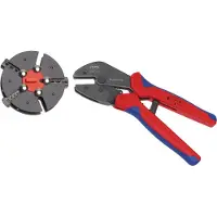 Knipex MultiCrimp 97 33 01 Krimptang Ongeïsoleerde, open connectoren, Geïsoleerde kabelschoenen + connectoren / stootverbinders, Adereindhulzen Incl.