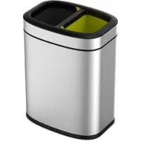 EKO - OLI-Cube Open Top Bin 10+10 liter - Stainless steel Polypropylene - Matt Edelstahl