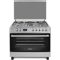 Wiggo WO-E909R - Vrijstaand Gasfornuis - 90 cm - 5 pitten - Energieklasse B - Rvs