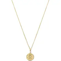 New Bling 9NBG-0296 Gouden Ketting met Sterrenbeeld - Tweeling - 10 mm Doorsnee - Ankerschakel - 39 + 3 + 3 cm - 0,8 mm Dik - 14 karaat - Goud