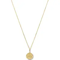 New Bling 9NBG-0293 Gouden Ketting met Sterrenbeeld - Weegschaal - 10 mm Doorsnee - Ankerschakel - 39 + 3 + 3 cm - 0,8 mm Dik - 14 Karaat - Goud