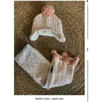 Sarlini babymuts + sjaal roze 1-2 jaar