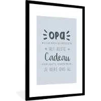 PosterMonkey Fotolijst incl. Poster - Quotes - Het beste cadeau - Spreuken - Opa - 80x120 cm - Posterlijst