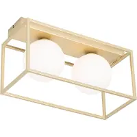 QAZQA Design plafondlamp goud met wit 2-lichts - Aniek
