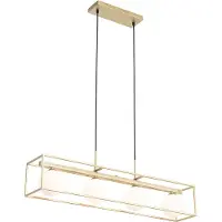 QAZQA Design hanglamp goud met wit 4-lichts - Aniek