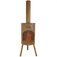 Bonfeu BonTon 60 Corten Tuinhaard - L 60 x B 60 x H 198 cm - Staal - (Roest)bruin