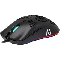 Ajazz AJ380R USB Bedrade Gaming Muis - 6 Toetsen Verstelbaar 16000 DPI - Ergonomisch Geperforeerd Ontwerp - Zwart