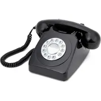 GPO 746 Retro klassieke vaste telefoon - met druktoetsen - zwart