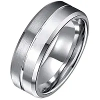 TJ Tom Jaxon Tom Jaxon wolfraam Ring Groef Mat en Glans Zilverkleurig-19mm