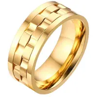 Mendes Jewelry heren ring Verguld Edelstaal Tandwiel-21mm