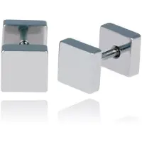 LGT JWLS LGT Jewels Stud oorbellen Square zilver 8mm