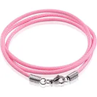 LGT JWLS LGT Jewels waxkoord ketting Roze - 2.5mm-65cm