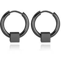 LGT JWLS Stalen creolen Flexible Square Black-16mm