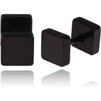 LGT JWLS LGT Jewels Stud oorbellen Square zwart 4mm