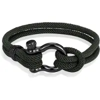 LGT JWLS Nautische heren armband Paracord Edelstaal Anker Army-19cm