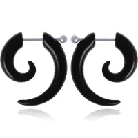 LGT JWLS Stud oorbellen Tribal Bone Zwart-22mm
