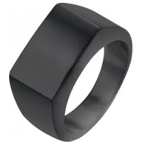 Mendes Zwarte zegelring Edelstaal van Jewelry-21.5mm