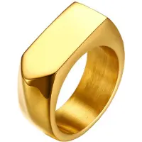 Mendes Vergulde stalen zegelring Jewelry-21.5mm
