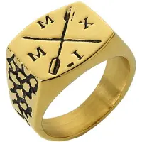 Mendes zegelring Edelstaal Goudkleurig Arrow-21.5mm