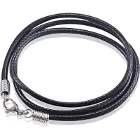 LGT JWLS LGT Jewels waxkoord ketting Zwart - 2.5mm-65cm
