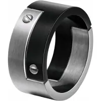 Mendes heren ring edelstaal Schroef Zwart Zilver-21mm