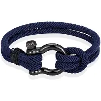 LGT JWLS Nautische heren armband Paracord Edelstaal Anker Navy-19cm