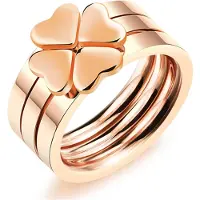 Cilla Jewels Damesring Rosegoud Staal Three Part Hearts-16mm