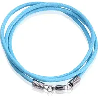 LGT JWLS LGT Jewels waxkoord ketting Lichtblauw - 2.5mm-55cm