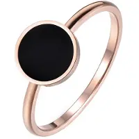 LGT JWLS LGT Jewels Dames ring Edelstaal Rose Zwart Acryl-19mm