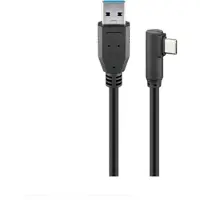 Goobay USB-C naar USB-A 3.0 kabel, 90 graden, zwart, 3 meter