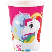 Amscan Feestbekers Unicorn 266 Ml Wit/roze 8 Stuks