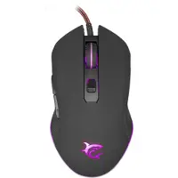 White Shark CYRUS, muis voor zowel linker- als rechterhand, optische sensor, USB Type-A, 3200 DPI, zwart