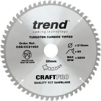 Trend Crosscut cirkelzaagblad voor de afkortzaag 216x30x2,6mm 60T
