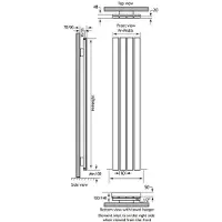 Eastbrook Rosano radiator 57x180cm aluminium 1896W zwart mat