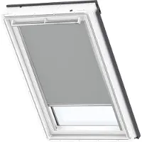 Velux Origineel Verduisterend Rolgordijn (DKL) Wit Kozijn, PK10, Grey