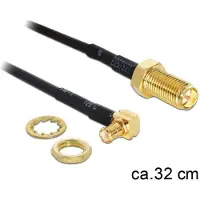 DeLOCK RP-SMA (v) - MCX (m) kabel - RG-174 - 0,30 meter